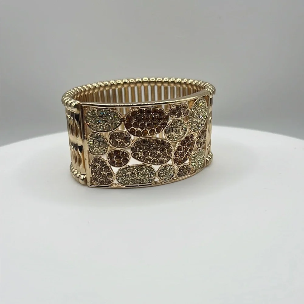 1333.‎ Cara New York Elegant Gold and Brown Stretch Bracelet